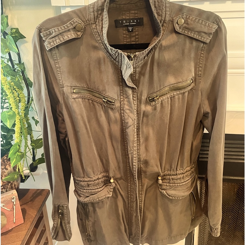 Trixxi Olive Green Utility Jacket-Medium